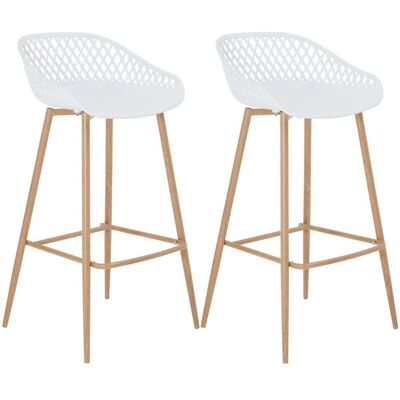IDIMEX Tabourets de bar (x2) siège coque avec petits accoudoirs, blanc - Publicité IDIMEX Tabourets de bar (x2) siège coque avec petits accoudoirs, blanc - Publicité