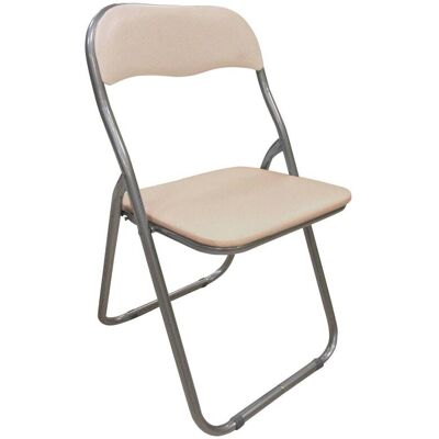 Dmora Chaise pliante en fer beige 43x47 cm - Publicité Dmora Chaise pliante en fer beige 43x47 cm - Publicité