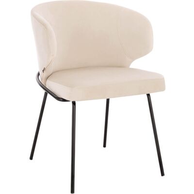 Home Deluxe - amara - Beige - Velours - Dining chair - Publicité Home Deluxe - amara - Beige - Velours - Dining chair - Publicité