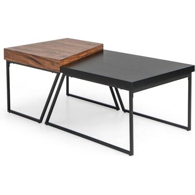 Giantex Tables basses de style industriel vintage gigogne noir 120x60x46cm - Publicité Giantex Tables basses de style industriel vintage gigogne noir 120x60x46cm - Publicité