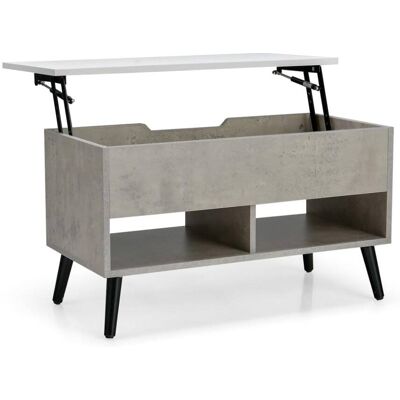 Giantex Table basse relevable pour salon gris - Publicité Giantex Table basse relevable pour salon gris - Publicité