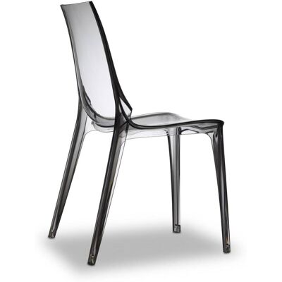Scab Design Chaise design en plastique gris transparent - Publicité Scab Design Chaise design en plastique gris transparent - Publicité