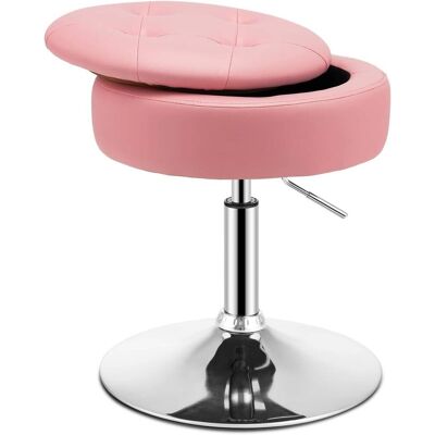 Giantex Tabouret de coiffeuse rose avec rangement hauteur 51-66 cm - Publicité Giantex Tabouret de coiffeuse rose avec rangement hauteur 51-66 cm - Publicité