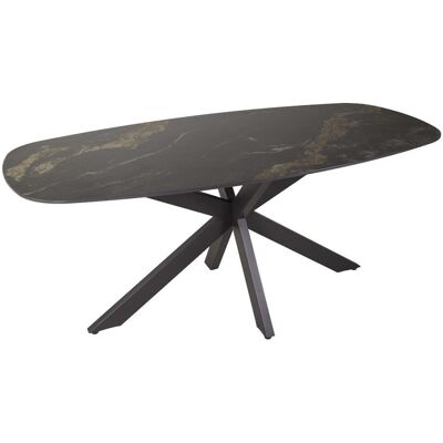 Mathi Design Table de repas en céramique noire l180 - Publicité Mathi Design Table de repas en céramique noire l180 - Publicité