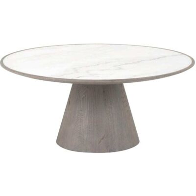Signature - Oak Marble Coffee Table - 80 cm - Table basse - Publicité Signature - Oak Marble Coffee Table - 80 cm - Table basse - Publicité
