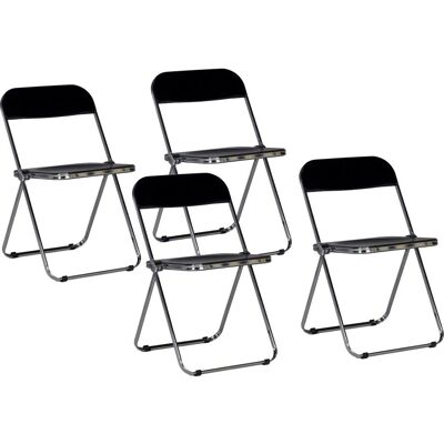 Weber Lot de 4 chaises pliantes de salle à manger noires - Publicité Weber Lot de 4 chaises pliantes de salle à manger noires - Publicité
