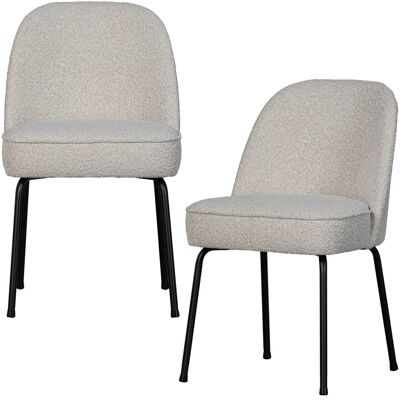 WOOOD Lot de 2 chaises de table en bouclette naturel - Publicité WOOOD Lot de 2 chaises de table en bouclette naturel - Publicité