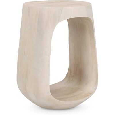 Mathi Design Table d'appoint ronde en bois de manguier blanchi d33 cm - Publicité Mathi Design Table d'appoint ronde en bois de manguier blanchi d33 cm - Publicité