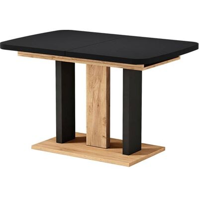 Vicco Table de salle à manger 2 parties noir/chêne de force doré 120x77.3cm - Publicité Vicco Table de salle à manger 2 parties noir/chêne de force doré 120x77.3cm - Publicité