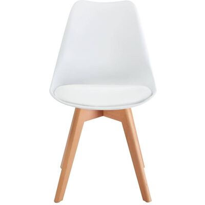IDIMEX Chaise de salle à manger (x4) style scandinave, blanc - Publicité IDIMEX Chaise de salle à manger (x4) style scandinave, blanc - Publicité
