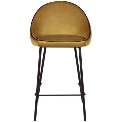 Zago Chaise snack velours ocre - Publicité Zago Chaise snack velours ocre - Publicité