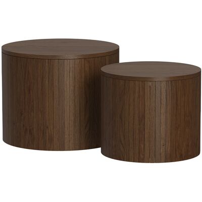 Vicco Ensemble de tables basses lot de 2 noyer 48x38 cm - Publicité Vicco Ensemble de tables basses lot de 2 noyer 48x38 cm - Publicité