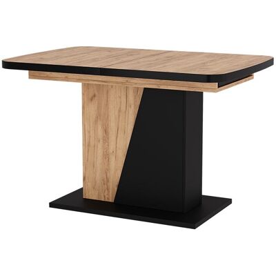 Vicco Table à manger extensible Noire/Chêne doré 120x77,3 cm - Publicité Vicco Table à manger extensible Noire/Chêne doré 120x77,3 cm - Publicité