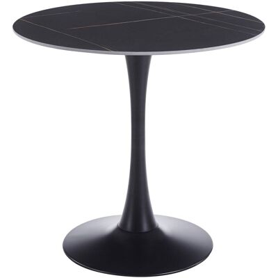 IDIMEX Table à manger ronde en métal et céramique, noir - Publicité IDIMEX Table à manger ronde en métal et céramique, noir - Publicité