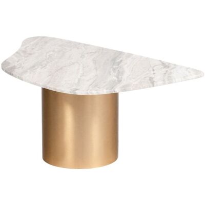 Amadeus Table basse rectangulaire effet marbre et métal doré l120 cm blanc - Publicité Amadeus Table basse rectangulaire effet marbre et métal doré l120 cm blanc - Publicité