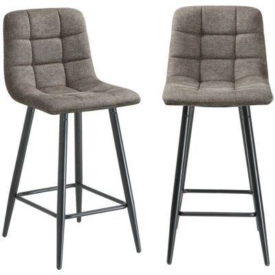 Calicosy Tabourets rembourrés en lot de 2 en tissu chiné h94 cm - marron - Publicité Calicosy Tabourets rembourrés en lot de 2 en tissu chiné h94 cm - marron - Publicité