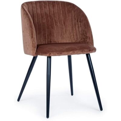 Bizzotto Ensemble de 4 chaises de salle à manger en fibres synthétiques, marron - Publicité Bizzotto Ensemble de 4 chaises de salle à manger en fibres synthétiques, marron - Publicité