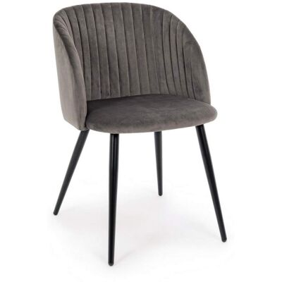 Bizzotto Ensemble de 2 chaises de salle à manger en fibre synthétique, grises - Publicité Bizzotto Ensemble de 2 chaises de salle à manger en fibre synthétique, grises - Publicité
