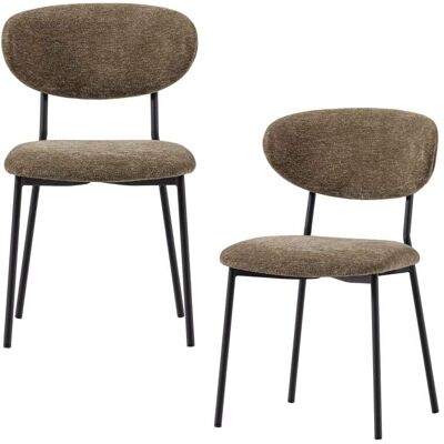 WOOOD Lot de 2 fauteuils de table en chenille vert - Publicité WOOOD Lot de 2 fauteuils de table en chenille vert - Publicité