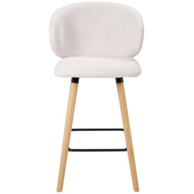 Zago Chaise snack tissu effet laine bouclette blanche - Publicité Zago Chaise snack tissu effet laine bouclette blanche - Publicité