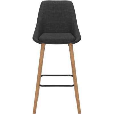 Zago Chaise snack en tissu gris anthracite pied chêne - Publicité Zago Chaise snack en tissu gris anthracite pied chêne - Publicité