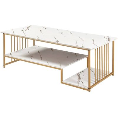 Helloshop26 Table basse console d'appoint blanche 120 x 60 x 42 cm - Publicité Helloshop26 Table basse console d'appoint blanche 120 x 60 x 42 cm - Publicité