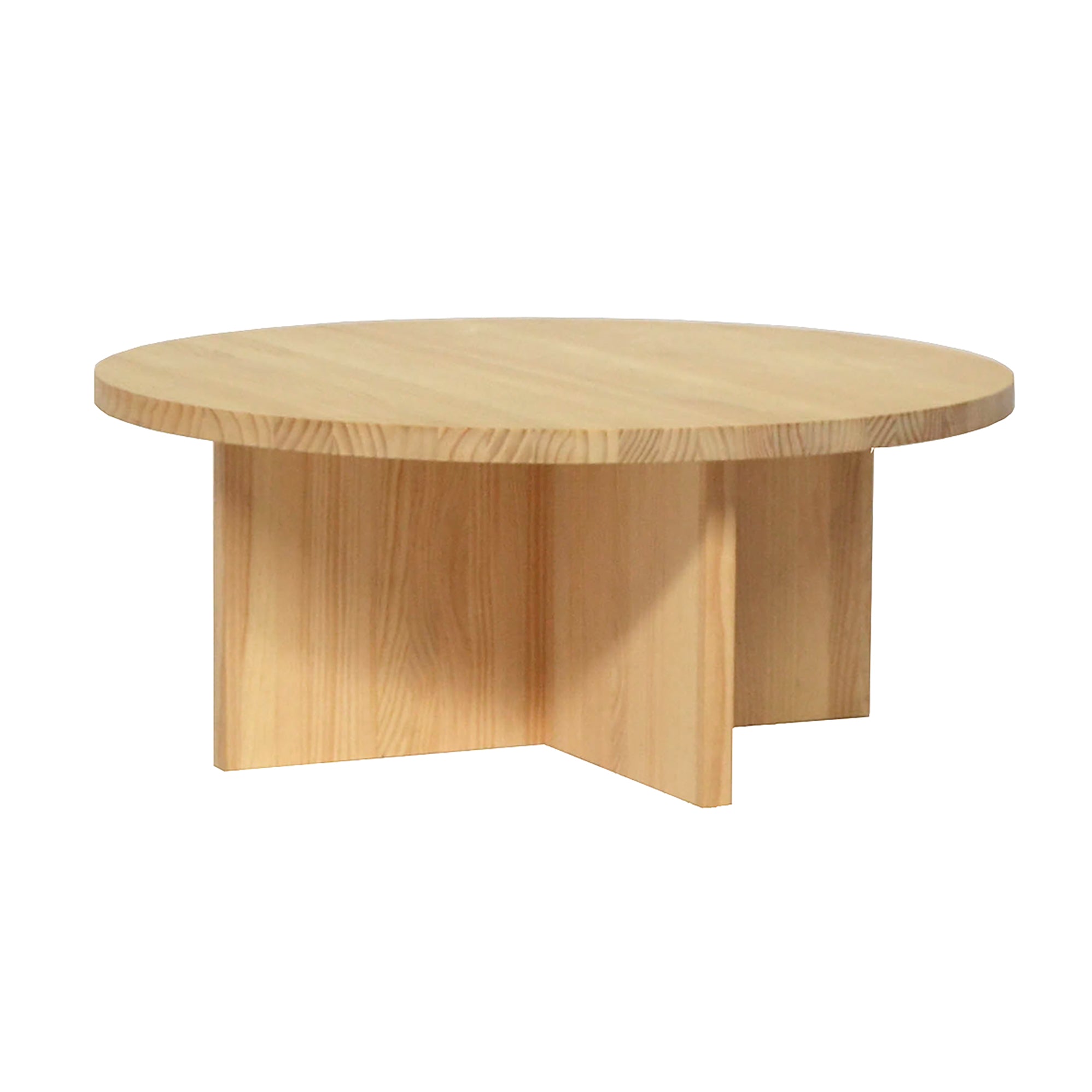 Naan Furniture Table basse ronde en bois de pin massif naturel