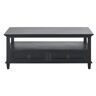 Maisons du Monde Table basse 2 plateaux noire et métal coloris laiton