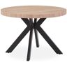 Menzzo Table ronde extensible noir et chêne clair