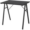 Mobili Rebecca Bureau compact en fibre de bois et acier noir