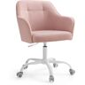 SONGMICS Chaise de bureau ergonomique tissu coton-lin rose