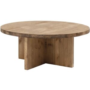 Decowood Table basse ronde en bois de sapin vieilli Ø60cm