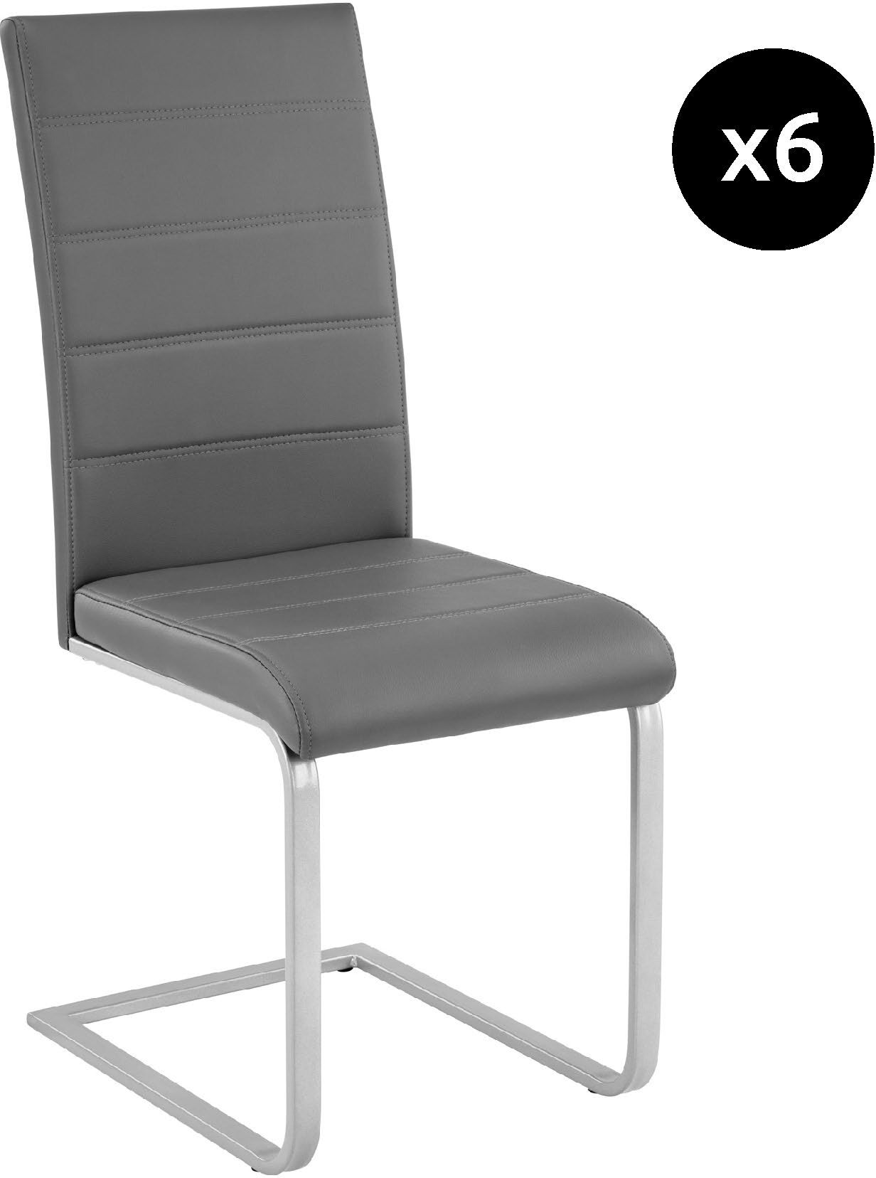 Tectake Ensemble de 6 chaises style scandinave Siège rembourré avec housse en