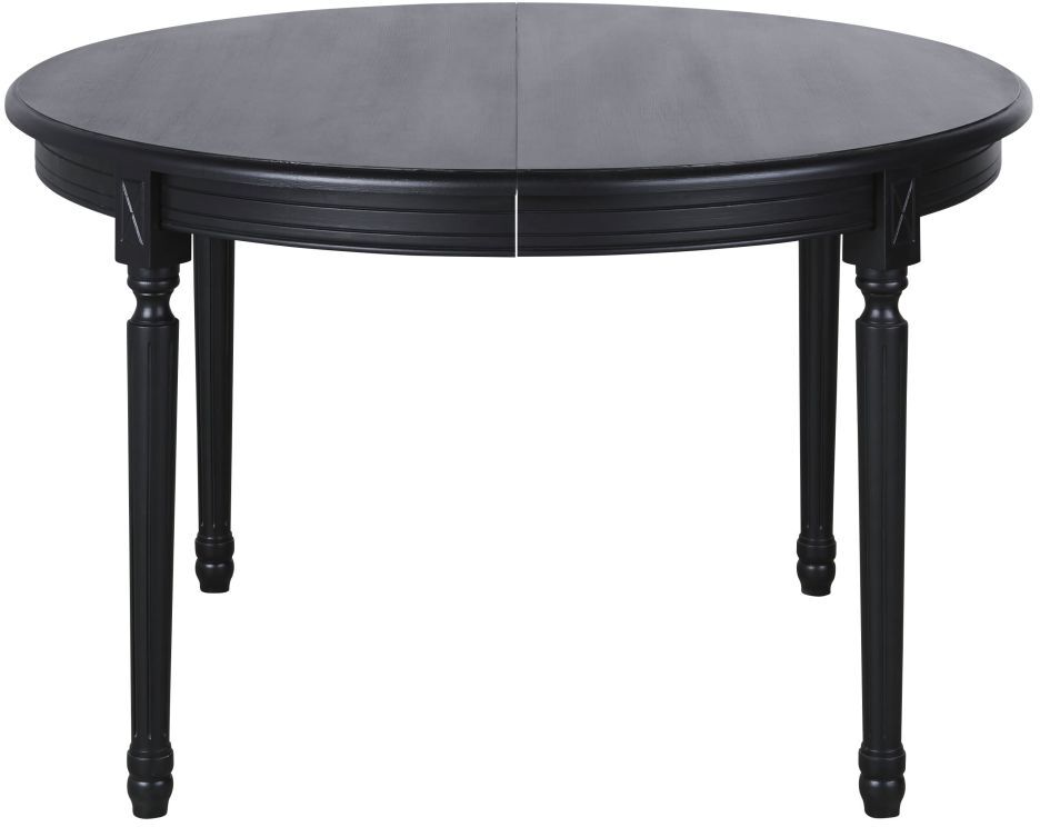 Maisons du Monde Table à manger ronde extensible noire 6/8 personnes L120/200