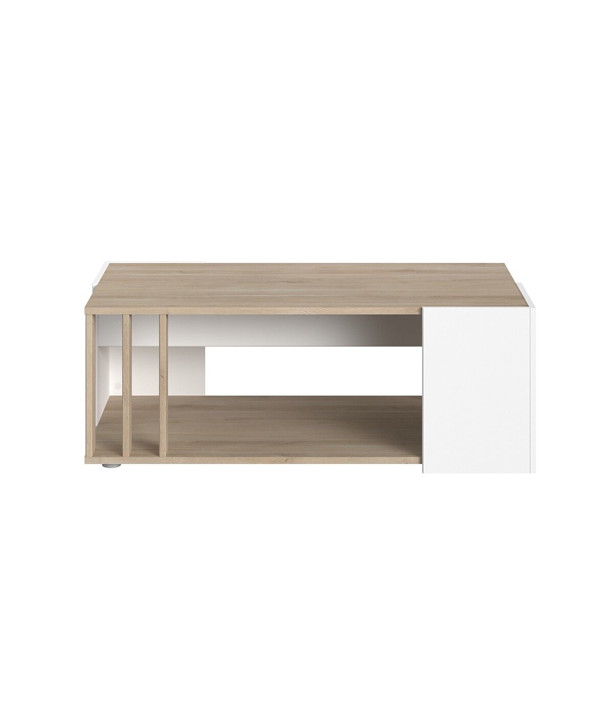 Calicosy Table basse effet bois et blanc - L119 x H43 cm