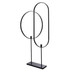 Maisons du Monde Lampadaire 2 cerclages en metal noir mat H169