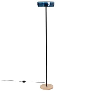 Maisons du Monde Lampadaire en metal bleu et bois de H157