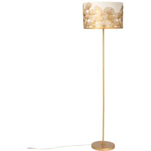 Maisons du Monde Lampadaire en metal dore abat-jour blanc ginkgo dore H153