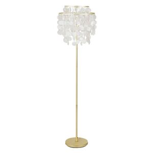 Maisons du Monde Lampadaire en metal dore et abat-jour a pampilles en nacre H170