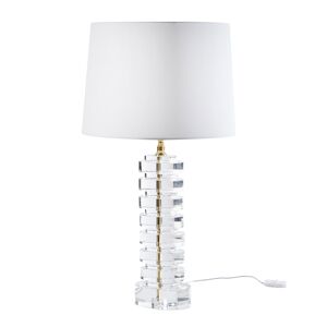 Maisons du Monde Lampe en cristal et abat-jour blanc