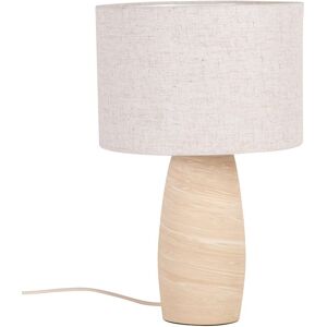 Maisons du Monde Lampe en terre cuite et abat-jour en lin beiges