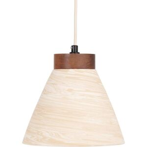 Maisons du Monde Suspension en bois d'acacia et terre cuite beige