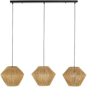 Maisons du Monde Suspension en metal noir et 3 abat-jours en corde tresses