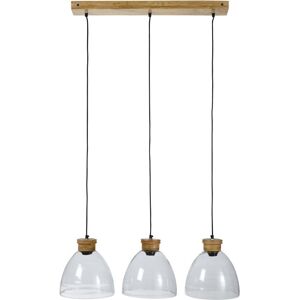 Maisons du Monde Suspension industrielle 3 globes en verre et manguier