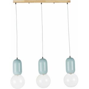 Maisons du Monde Suspension rampe 3 abat-jours beige et bleu