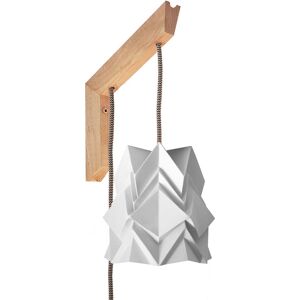 Tedzukuri Atelier Applique murale bois et petite suspension origami en papier