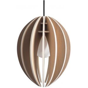 Gone's Lampe suspension bois et beton chene naturel cordon noir