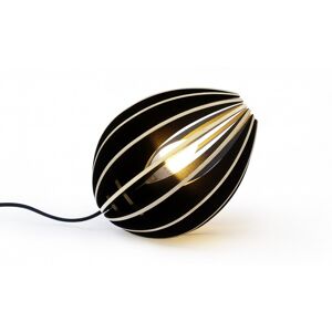 Gone's Lampe a poser en bois frene teinte noir avec fil noir