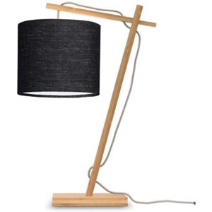 Good & Mojo Lampe de table bambou/lin noir H46cm