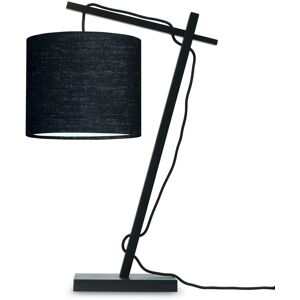 Good & Mojo Lampe de table bambou noir/lin H46cm